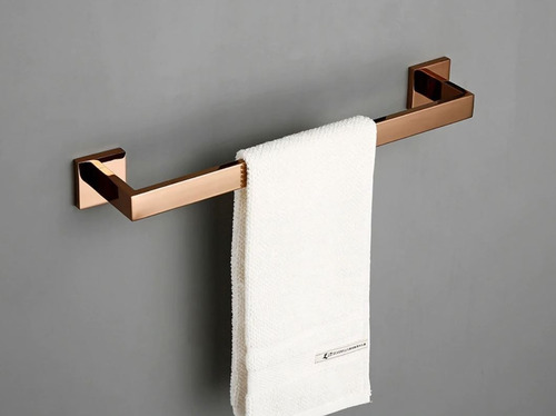 Imagem 4 de 10 de Kit Banheiro Rose Gold 4 Peças Inox 304 Cobre Papeleira