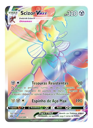 Carta Pokémon Salamence Vmax Rainbow Escuridão Incandescente