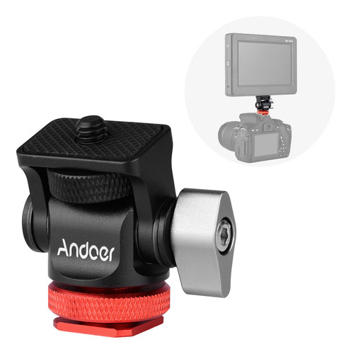 Imagem 2 de 9 de Andoer Mini Monitor Mount Tripé Cabeça Cold Shoe Adapter