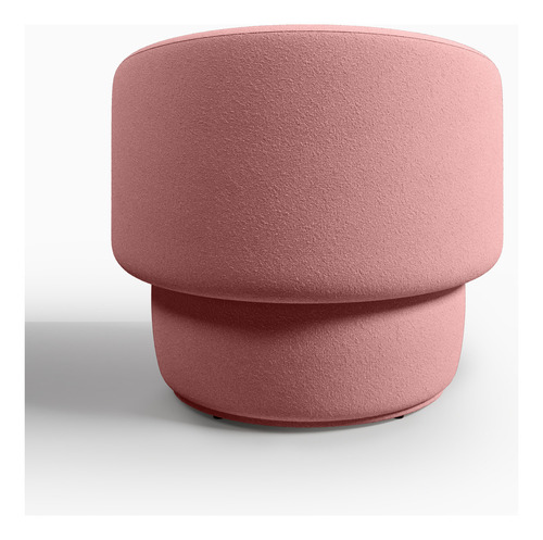 Poltrona Organica Decorativa Boucle Lisa Base Fixa Cor Rosa