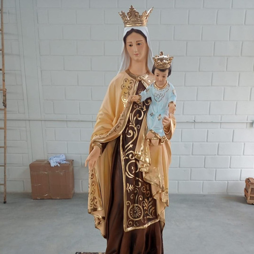 Imagem Nossa Senhora Do Carmo Com Coroa, Resina, 120cm