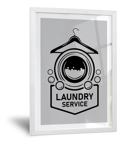 Cuadrominimalista Para Lavadero - Laundry Service - 20x30 Cm