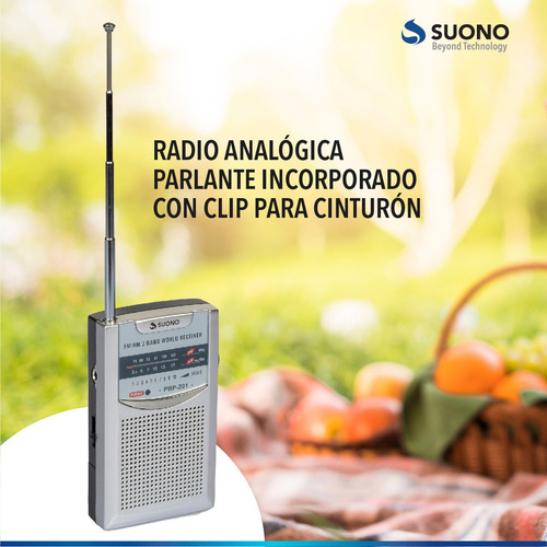 Mini Radio Portatil Suono Am/fm 2 Bandas Entrada Aux