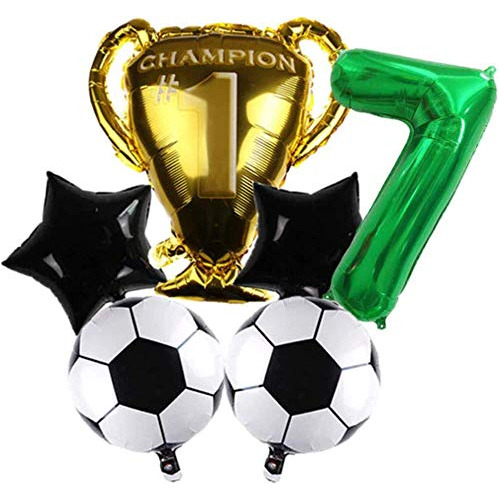 Diwuli Soccer Party Decoracións Champion Set - Número 7 Glob