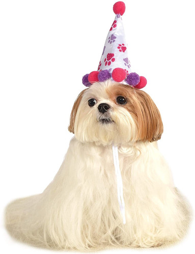 Rubies Pet Gorro De Cumpleaños Con Estampado De Patas Morad