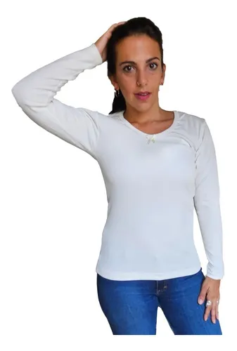 Camiseta Mujer De Media De Nylon Manga Larga Para Abrigo