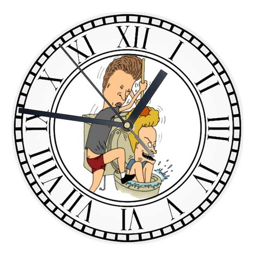 Reloj Redondo Madera Brillante Beavis And Butthead Mod 4