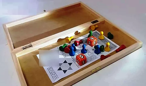 Jogo Ludo Tabuleiro De Mesa Pinos Em Madeira mdf Tradicional