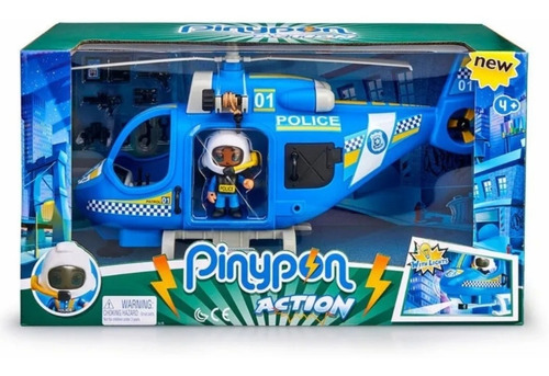 Muñeco Pinypon Action Helicóptero De Policía