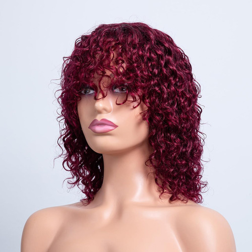 Cabello Corto Y Rizado De Color Rojo Vino De La Marca J Para