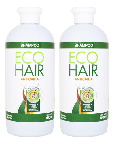 Eco Hair Kit X2 Shampoo Anticaída Fortalecedor Grande 3c