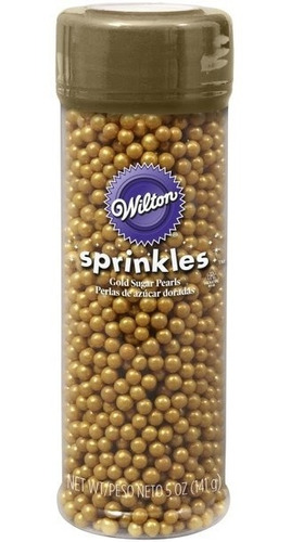 Perlas Sprinkles Comestibles Wilton 141gr Doradas Original