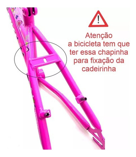 Cadeirinha Boneca Bicicleta Aro 14/16/20 Branco Com Rosa
