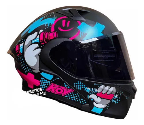 Casco Moto Mujer Biker Ich Fucsia Negro Orale Dot Integral