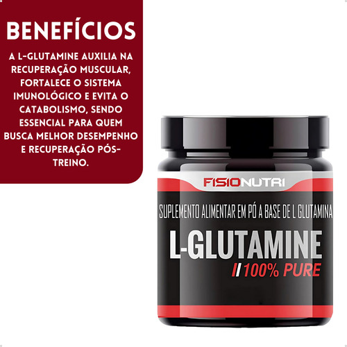 L-glutamina 100% Pure - Pote 300g Sabor Chocolate Ao Leite