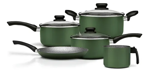 Jogo de panelas Aluminio antiaderente 5pçs Maximum Stone Verde Pa...