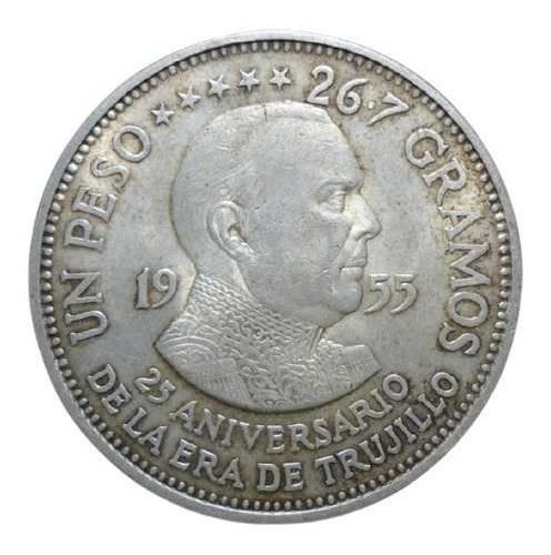 República Dominicana 1 Peso 1955 Plata Ley 0.900 * Escasa