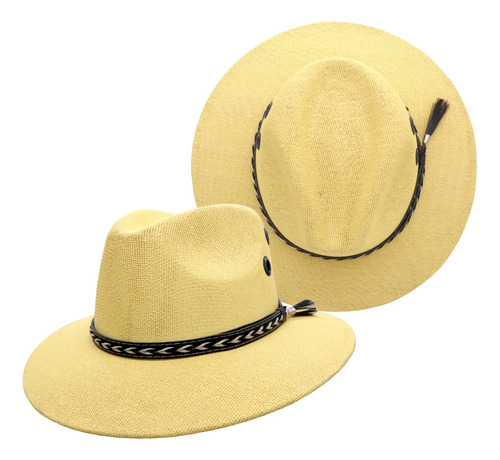 Sombrero Yute Unisex Indiana Hipster Hombre Mujer 