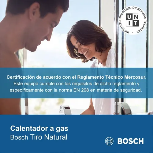 Bosch Calefon A Gas 6 Litros Tiro Natural Blanco Glp