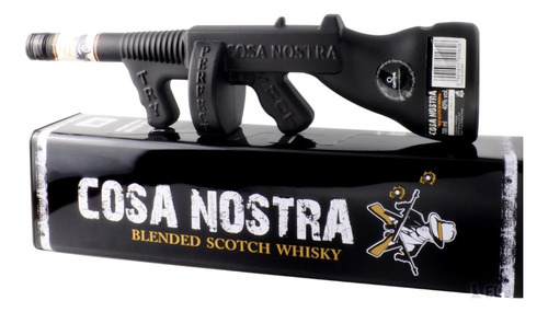 Whisky Cosa Nostra Metralleta Tommy Gun Scotch Estuche Metal