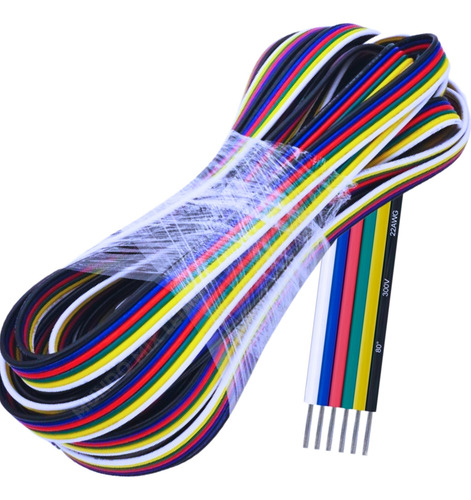 200 Metros Cabo Flat 22awg Para Fita Led Rgbw Rgbw+ww 6 Vias