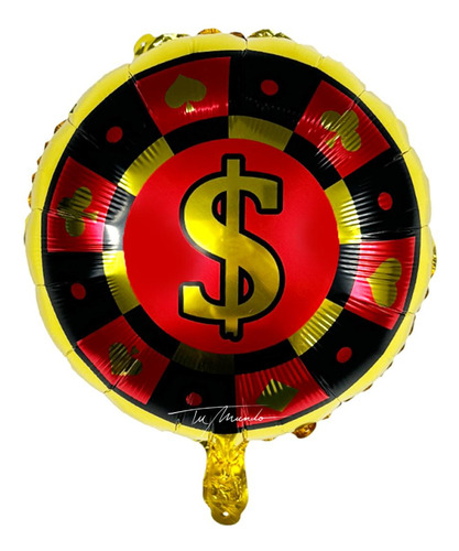 Pack De Globos Casino 5 Uni Decoración Temática Juego Casino