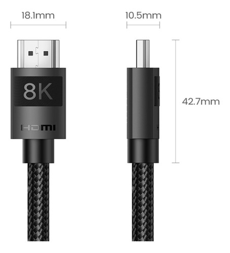 Imagen 6 de 8 de Cable Hdmi Ugreen 2.1 8k/60hz 4k/120hz 3mt Ultra High Speed