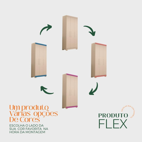Guarda-roupa Solteiro Canadá 3 Portas Linhamobília