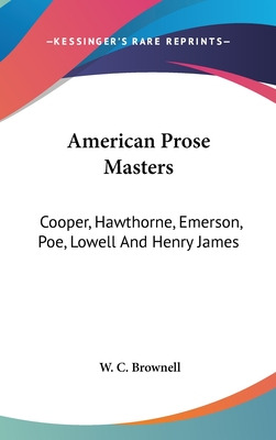 Libro American Prose Masters: Cooper, Hawthorne, Emerson,...
