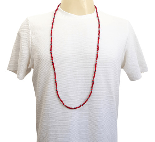 Guia Umbanda Proteção Espiritual Ogum Miçanga Jablonex Cor Vermelho