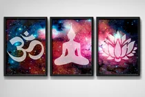 Comprar Set 3 Cuadros Buda Astral Zen Lotus Om Yoga India Meditacion
