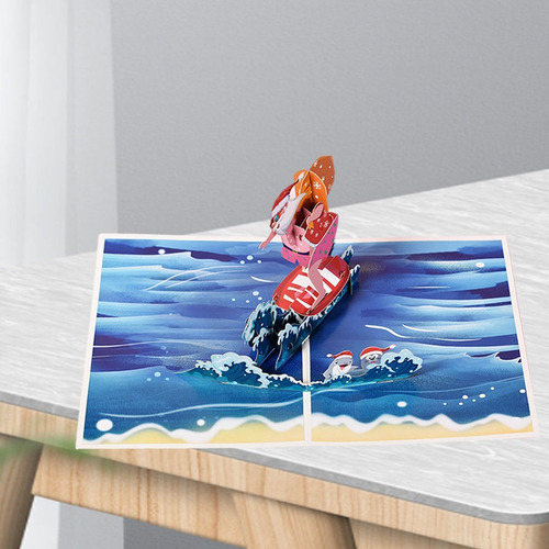 Imagem 5 de 8 de Obtenha Bem Cartões Engraçados Papai Noel Surfando