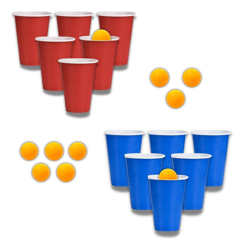 Juego De Cerveza Pong Con Vasos Clásicos Para Beer Pong