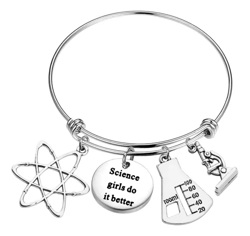 Pulsera Tematica Con Dijes Laboratorio, Ciencias, Moleculas