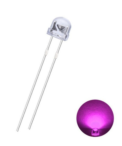 Led Rosa Tipo Sombrero Ultrabrillante 5 Mm (100 Piezas)