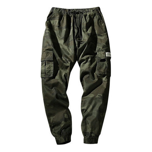 Pantalones De Camuflaje Casual Atado Para Hombre