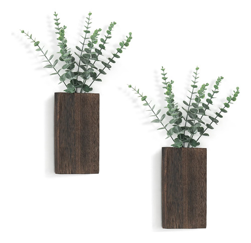 Jardinera De Pared De Madera Con Eucalipto Artificial, Granj