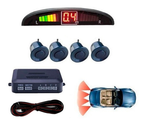 Sensor De Estacionamiento Con Display Y Sonido Color Negro