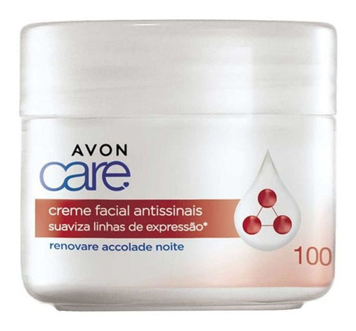 Creme Renew Avon Care Renovare Accolade Noite Facial Antissinais Para Todos Os Tipos De Pele De 100ml/100g