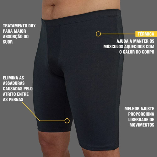 Imagem 4 de 5 de Bermuda Térmica Segunda Pele Masculino Anti Assadura Corrida
