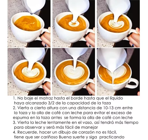  Jarra para espuma de leche para cafetera, accesorio perfecto  para café con latte arte, cafetera de café, cafetera de café, cafetera de  café, cafetera de café de uso conveniente (color: blanco