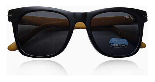 Óculos De Sol Snowfly Casual Unissex Preto/madeira Zs1072