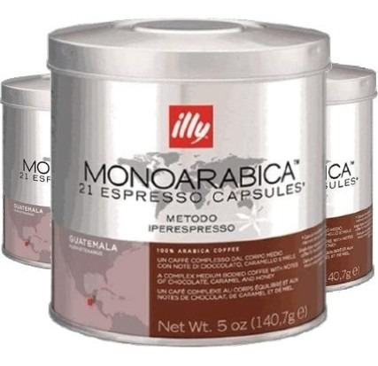 3x Café Illy Cápsula Iperespresso 21 Und Guatemala 140,7g