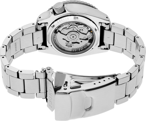 Reloj Seiko 5 Srpk65k1 Special Edition Automatico Malla Plateado Bisel Plateado Y Azul Fondo Azul