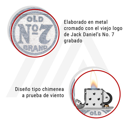Imagen 5 de 10 de Encendedor Zippo Lighter Jack Daniel's No. 7
