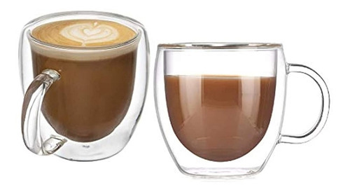 Juego De 2 Tazas De Café Premium Con Doble Pared Aisladas Co