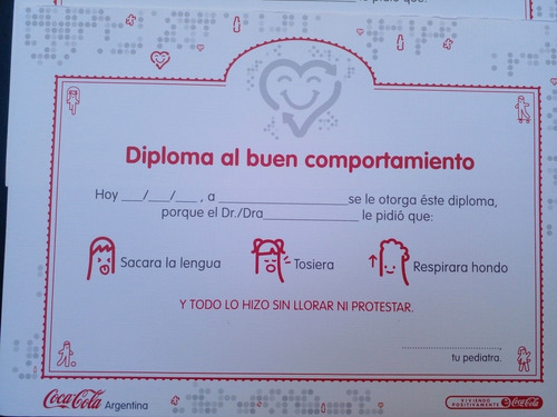 Diploma Al Buen Comportamiento Coca Cola 125 Años X 3 Follet