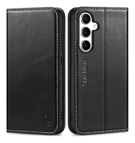 Funda De Cuero Para Samsung Galaxy S23 Fe 6.4 - Negro Retro