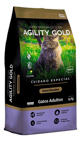 Alimento Seco Para Gato Agility Gold Gatos Esterilizados 1.5