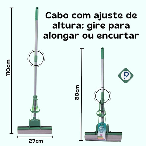 Rodo Mágico Para Limpeza Geral + Mop Spray Limpa Vidro